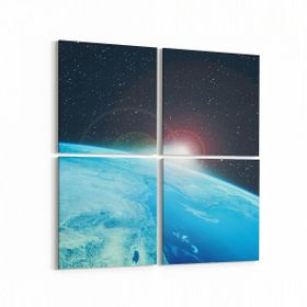Olla 14841K4 Gece Gökyüzü Görseli Kare 4 Parça 65x65 cm Kanvas Tablo