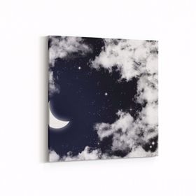 Olla 14846K Gece Gökyüzü Görseli Kare 25x25 cm Kanvas Tablo