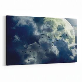 Olla 14853Y Gece Gökyüzü Görseli Yatay 30x20 cm Kanvas Tablo