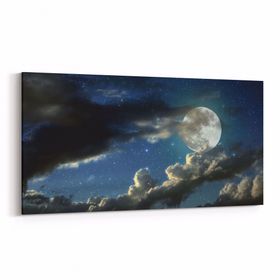 Olla 14861YD Gece Gökyüzü Görseli Yatay Dar 60x30 cm Kanvas Tablo