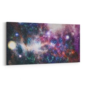 Olla 14864YD Gece Gökyüzü Görseli Yatay Dar 60x30 cm Kanvas Tablo