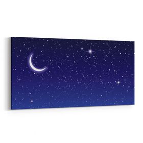 Olla 14867YD Gece Gökyüzü Görseli Yatay Dar 60x30 cm Kanvas Tablo