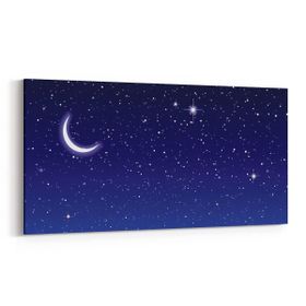 Olla 14867YD Gece Gökyüzü Görseli Yatay Dar 60x30 cm Kanvas Tablo