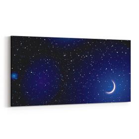 Olla 14874YD Gece Gökyüzü Görseli Yatay Dar 60x30 cm Kanvas Tablo