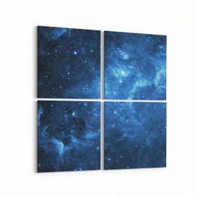 Olla 14880K4 Gece Gökyüzü Görseli Kare 4 Parça 65x65 cm Kanvas Tablo