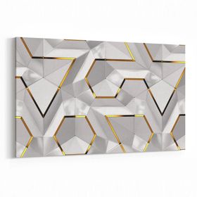 Olla 14889Y Geometrik Desen Görseli Yatay 30x20 cm Kanvas Tablo