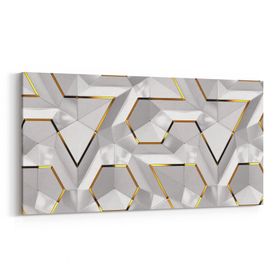 Olla 14889YD Geometrik Desen Görseli Yatay Dar 60x30 cm Kanvas Tablo