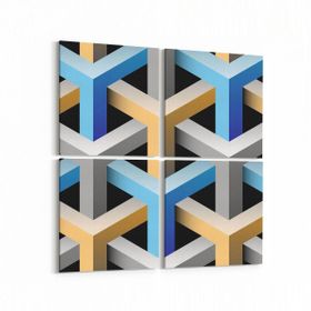 Olla 14910K4 Geometrik Desen Görseli Kare 4 Parça 65x65 cm Kanvas Tablo