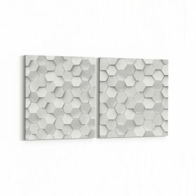 Olla 14949K2Y Geometrik Desen Görseli Kare 2 Parça Yatay 65x30 cm Kanvas Tablo