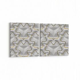 Olla 14950K2Y Geometrik Desen Görseli Kare 2 Parça Yatay 65x30 cm Kanvas Tablo