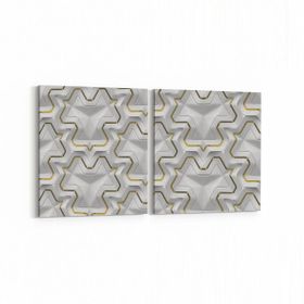 Olla 14950K2Y Geometrik Desen Görseli Kare 2 Parça Yatay 65x30 cm Kanvas Tablo