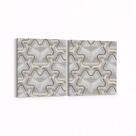 Olla 14951K2Y Geometrik Desen Görseli Kare 2 Parça Yatay 65x30 cm Kanvas Tablo