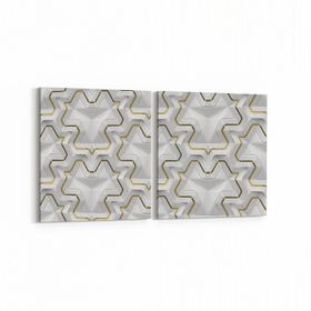 Olla 14951K2Y Geometrik Desen Görseli Kare 2 Parça Yatay 65x30 cm Kanvas Tablo