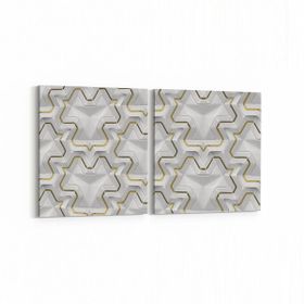 Olla 14951K2Y Geometrik Desen Görseli Kare 2 Parça Yatay 65x30 cm Kanvas Tablo