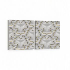 Olla 14951K2Y Geometrik Desen Görseli Kare 2 Parça Yatay 65x30 cm Kanvas Tablo