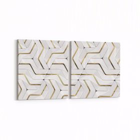 Olla 14952K2Y Geometrik Desen Görseli Kare 2 Parça Yatay 65x30 cm Kanvas Tablo