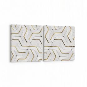 Olla 14952K2Y Geometrik Desen Görseli Kare 2 Parça Yatay 65x30 cm Kanvas Tablo