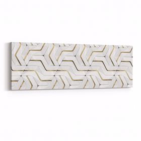 Olla 14952YI Geometrik Desen Görseli Yatay İnce 90x30 cm Kanvas Tablo
