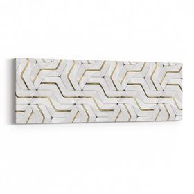 Olla 14952YI Geometrik Desen Görseli Yatay İnce 90x30 cm Kanvas Tablo