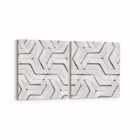 Olla 14953K2Y Geometrik Desen Görseli Kare 2 Parça Yatay 65x30 cm Kanvas Tablo