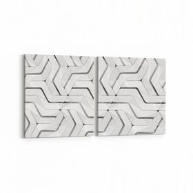 Olla 14953K2Y Geometrik Desen Görseli Kare 2 Parça Yatay 65x30 cm Kanvas Tablo