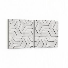 Olla 14953K2Y Geometrik Desen Görseli Kare 2 Parça Yatay 65x30 cm Kanvas Tablo