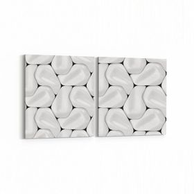 Olla 14955K2Y Geometrik Desen Görseli Kare 2 Parça Yatay 65x30 cm Kanvas Tablo