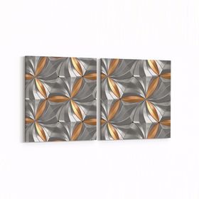Olla 14958K2Y Geometrik Desen Görseli Kare 2 Parça Yatay 65x30 cm Kanvas Tablo