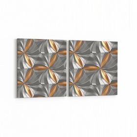 Olla 14958K2Y Geometrik Desen Görseli Kare 2 Parça Yatay 65x30 cm Kanvas Tablo