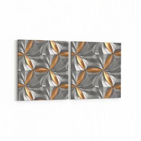 Olla 14958K2Y Geometrik Desen Görseli Kare 2 Parça Yatay 65x30 cm Kanvas Tablo