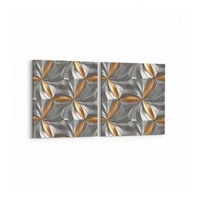 Olla 14958K2Y Geometrik Desen Görseli Kare 2 Parça Yatay 65x30 cm Kanvas Tablo