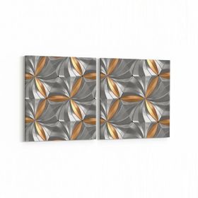 Olla 14958K2Y Geometrik Desen Görseli Kare 2 Parça Yatay 65x30 cm Kanvas Tablo