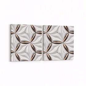 Olla 14959K2Y Geometrik Desen Görseli Kare 2 Parça Yatay 65x30 cm Kanvas Tablo