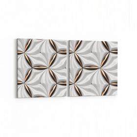 Olla 14959K2Y Geometrik Desen Görseli Kare 2 Parça Yatay 65x30 cm Kanvas Tablo