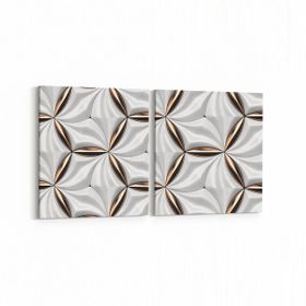 Olla 14959K2Y Geometrik Desen Görseli Kare 2 Parça Yatay 65x30 cm Kanvas Tablo