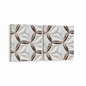 Olla 14959K2Y Geometrik Desen Görseli Kare 2 Parça Yatay 65x30 cm Kanvas Tablo