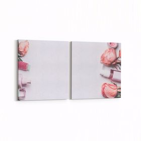 Olla 16298K2Y Kuaför Berber Görseli Kare 2 Parça Yatay 65x30 cm Kanvas Tablo