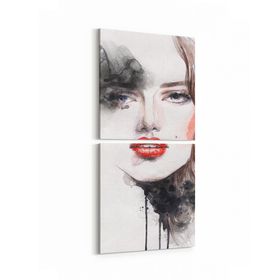 Olla 16302K2D Kuaför Berber Görseli Kare 2 Parça Dikey 30x65 cm Kanvas Tablo