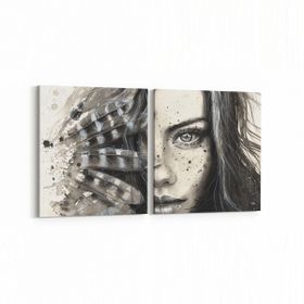 Olla 16319K2Y Kuaför Berber Görseli Kare 2 Parça Yatay 65x30 cm Kanvas Tablo