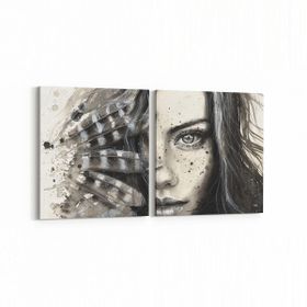 Olla 16319K2Y Kuaför Berber Görseli Kare 2 Parça Yatay 65x30 cm Kanvas Tablo
