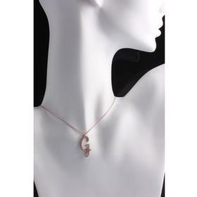 Omar Silver Büyük Boy G Harf Zirkon Taşlı Rose 925 Ayar Gümüş Kolye