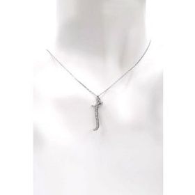 Omar Silver Büyük Boy I Harf Zirkon Taşlı 925 Ayar Gümüş Kolye