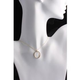 Omar Silver Büyük Boy O Harf Zirkon Taşlı Gold Altın Kaplama 925 Ayar Gümüş Kolye