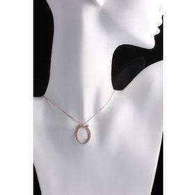 Omar Silver Büyük Boy O Harf Zirkon Taşlı Rose 925 Ayar Gümüş Kolye