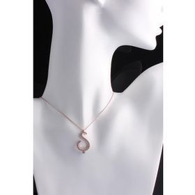 Omar Silver Büyük Boy S Harf Zirkon Taşlı Rose Kadın 925 Ayar Gümüş Kolye