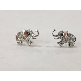 Omar Silver Fil Figürlü Zirkon Taşlı 925 Ayar Gümüş Küpe