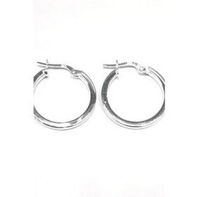 Omar Silver Halka Model Kare Kesim Şarnel 23 mm 925 Ayar Kadın Gümüş Küpe