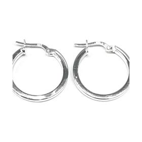 Omar Silver Halka Model Kare Kesim Şarnel 23 mm 925 Ayar Kadın Gümüş Küpe