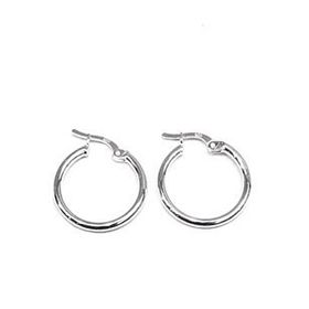 Omar Silver Halka Model Yuvarlak Kesim Şarnel Küpe 19 mm 925 Ayar Kadın Gümüş Küpe