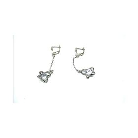 Omar Silver Kelebek Zirkon Taşlı Rodyumlu İthal 925 Ayar Kadın Gümüş Küpe